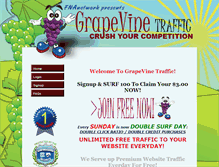 Tablet Screenshot of grapevinetrafficexchange.com